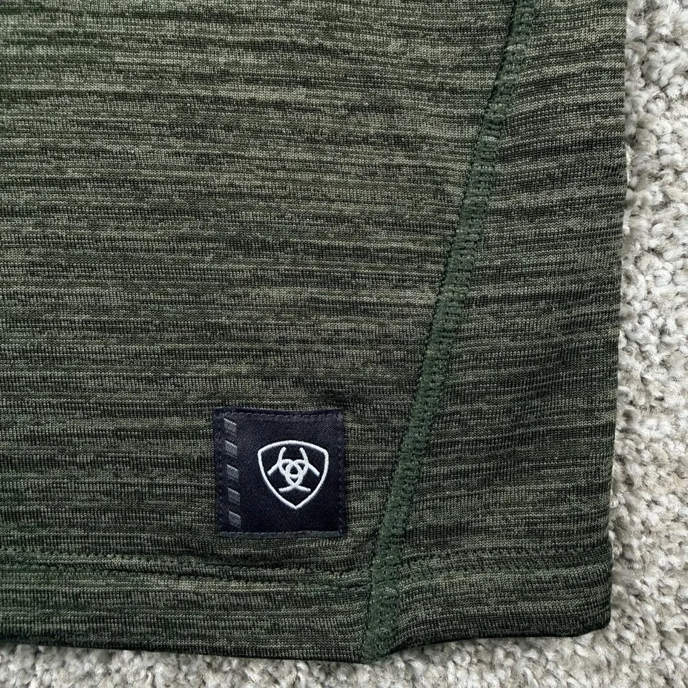 Ariat Rebar Gridwork Baselayer 1/4 Zip Long Sleeve T-Shirt Green Mens XXLT